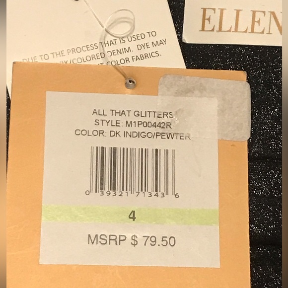 NWT $80 ELLEN TRACY “All That Glitters” LINDA Wide Leg Dress Pants sz 4 Metallic - Picture 7 of 8